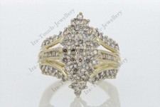 2Ct Round Cut Lab Created Diamond Engagement Cluster Ring 14K Yellow Gold Plated