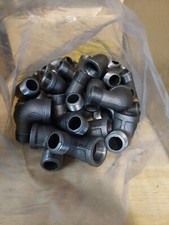 3/4" BLACK IRON 90 STREET ELBOW DEG fitting pipe npt no box Lot of 35 /Gas