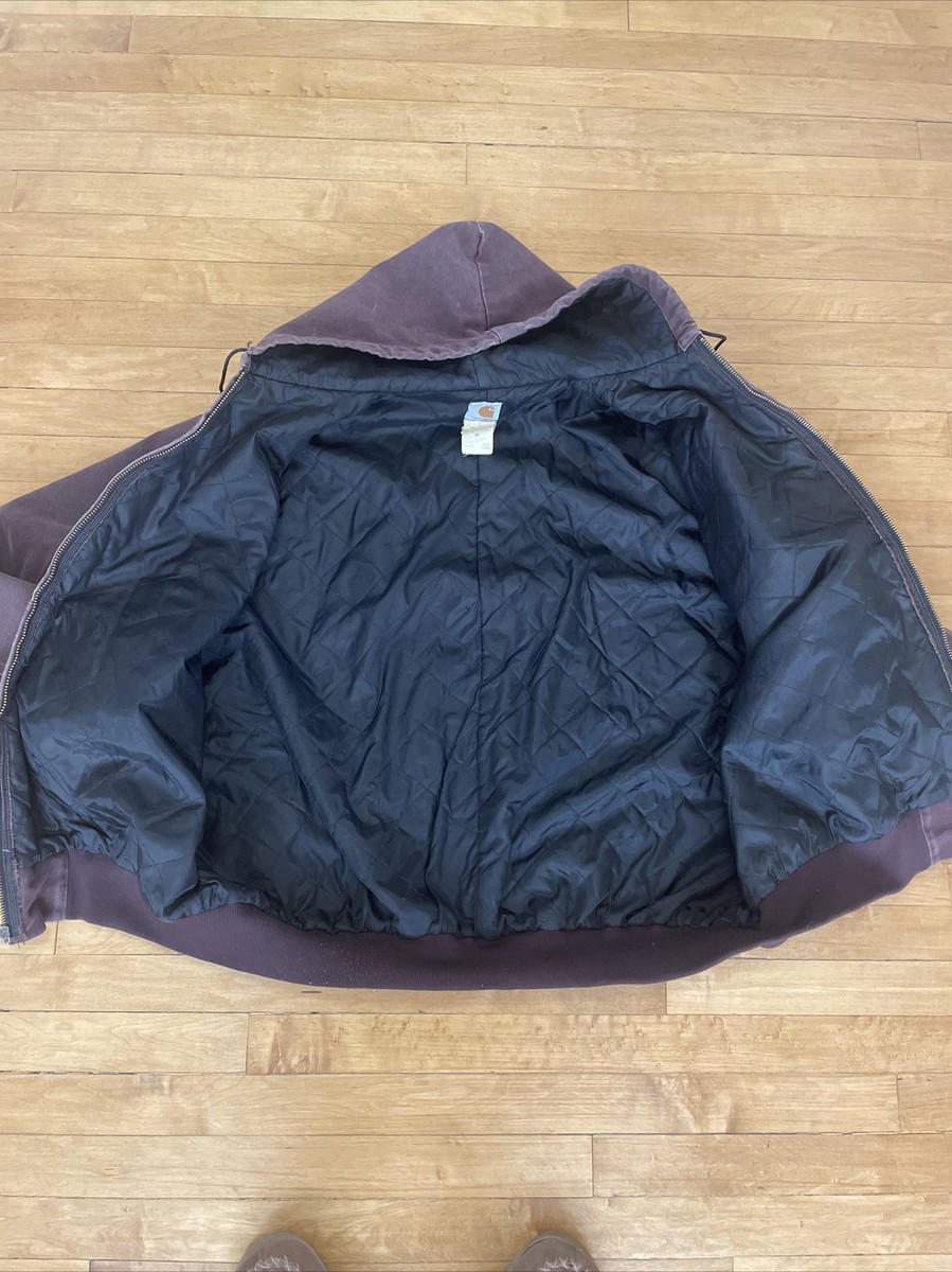 Vintage Carhartt Active Jacket J06 BRG XXXL Hooded Plum Purple