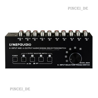 B049 6 In 4Out Audio Switcher Audio Source Selector with Separate Switch