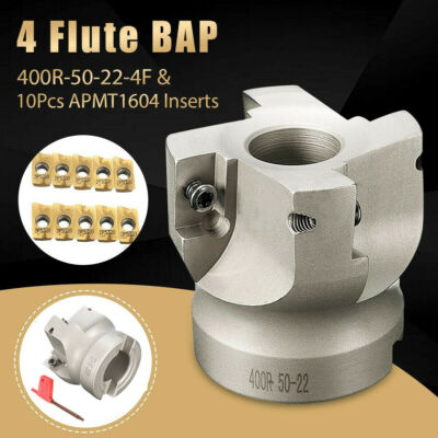 10PCS APMT1604 Milling Inserts w/ 400R 50mm CNC Lathe Face Shell End Mill Cutter