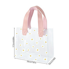 Daisy Bags Transparent Plastic Storage Shopping W/ Handle Party Gift Favors NEW