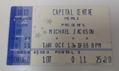  MICHAEL JACKSON 1988 RARE FIND BAD TOUR  13TH OCT   CAPITAL CENTRE MARYLAND USA