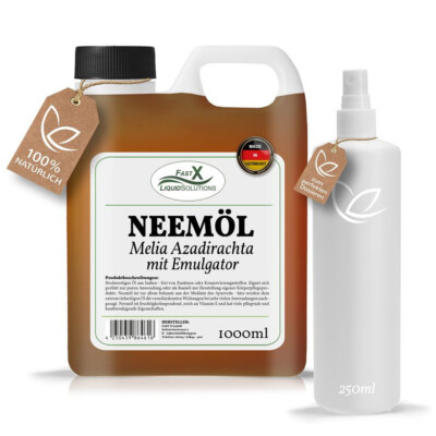 Neemöl fertig gemischt mit Fast-X Emulgator 1 L + 250ml Spritzflasche