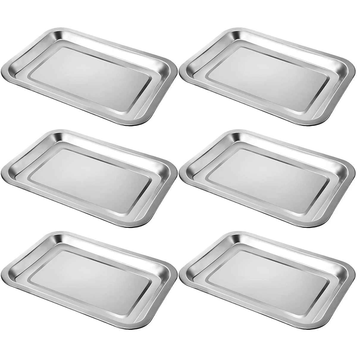 Baking Sheet Pans For Toaster Oven, Small Stainless Steel Cookie Sheets  Metal Bakeware Pan, Sturdy 