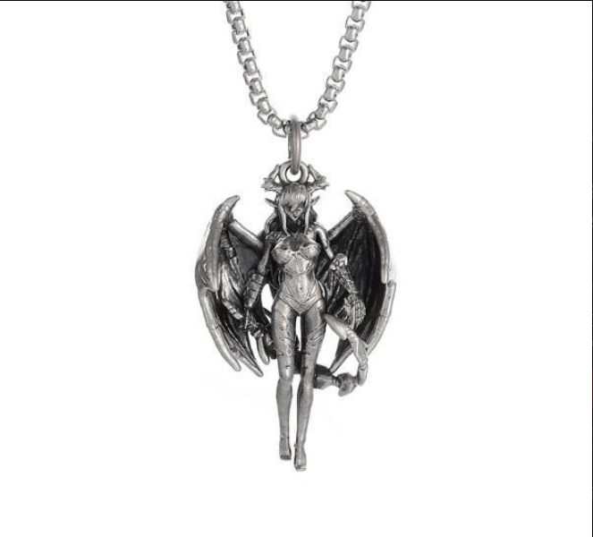 Lilith Demon Jewelry Vintage Silver Look Sexy Goddess Standing