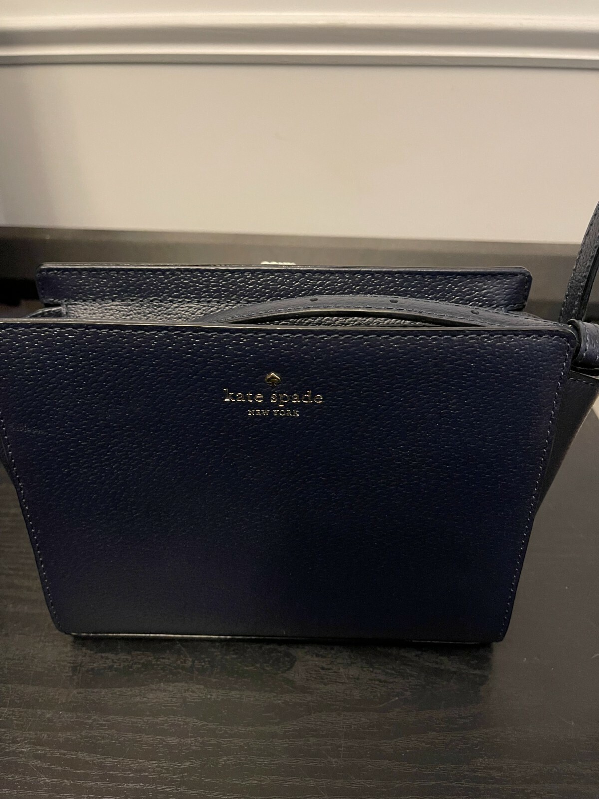 Kate Spade Cross Body Leather Bag Small Black Nice Top Zip 8.5
