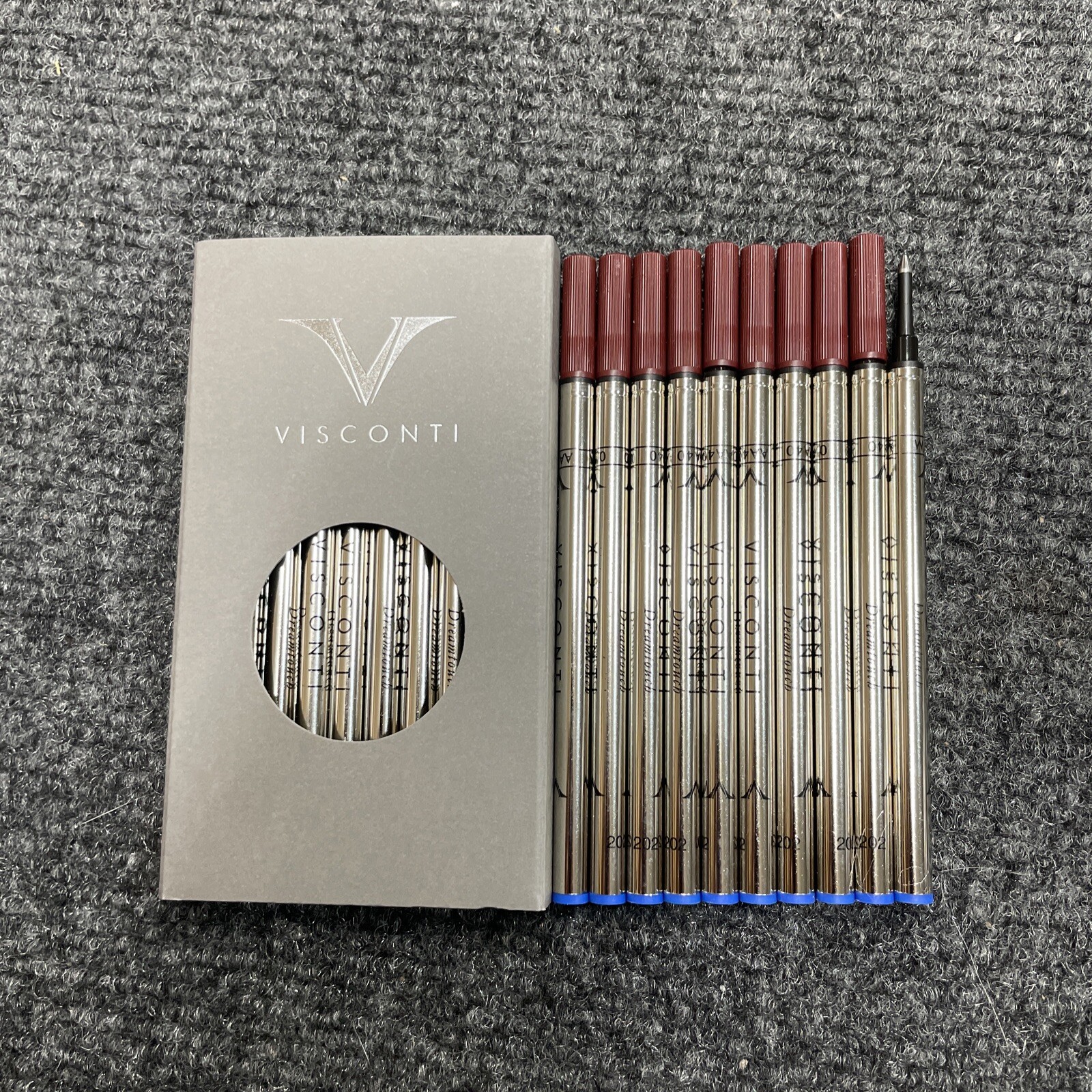 Qty 10 VISCONTI Rollerball Refills BLUE 0.7 AA40 Genuine Made In Italy