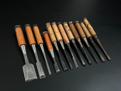 Vintage Japanese Chisel 12set Nomi /Hand Plane Saw Iron Hammer Hand Tool/d66 - Picture 2 of 21