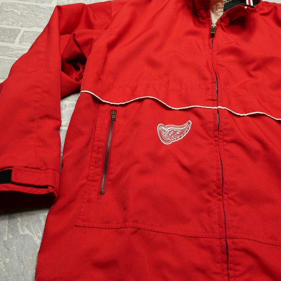 Chaqueta DE COLECCIÓN Rival Detroit Redwings Adulto Grande Roja Cortavientos NHL Hockey Foto 2 de 4