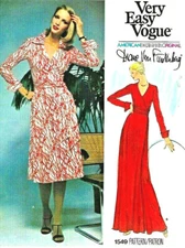 1976 Vintage VOGUE Sewing Pattern WRAP DRESS B36" (1890) Diane Von Furstenberg