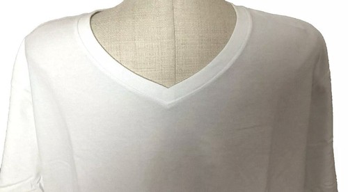 George Mens (NWT) Size XL White T-Shirt V-Neck Short Sleeve Cotton Blend