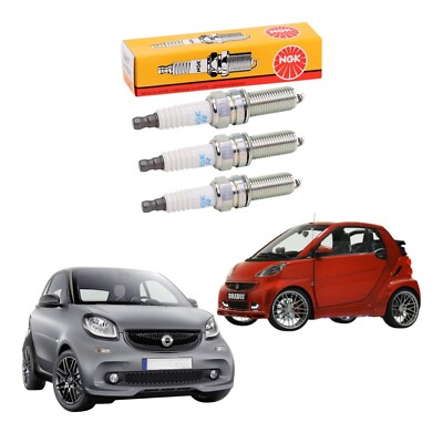 NGK Set 3 Kerzen Zündung für SMART Fortwo (451) Brabus Turbo 1.0 ­ LKR7B-9