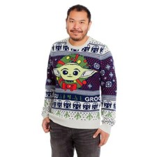 Star Wars / Mandalorian Grogu The Child Baby Yoda Holiday Ugly Sweater Medium M
