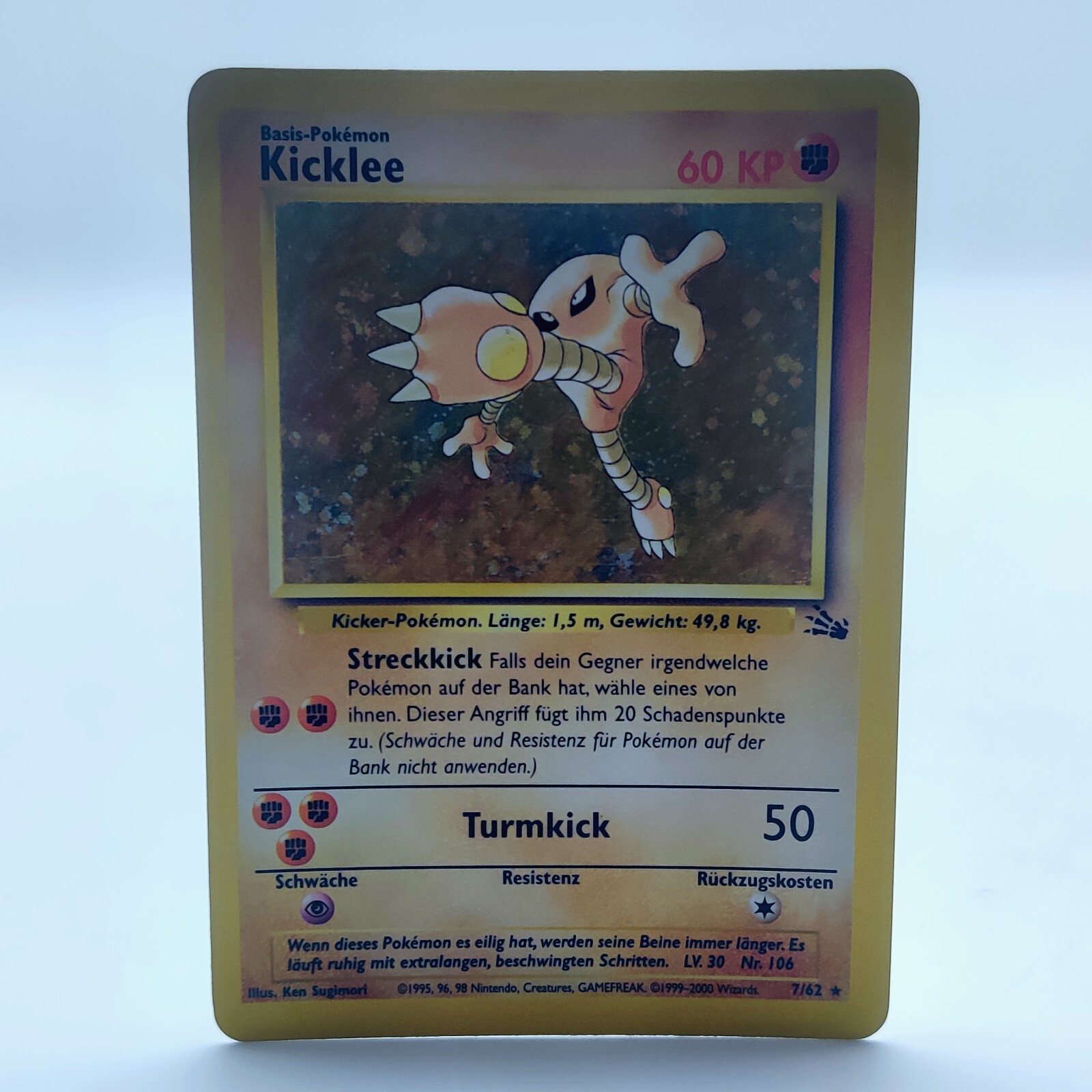 Pokemon TCG Karte - Kicklee - Holo 7/62  Fossil