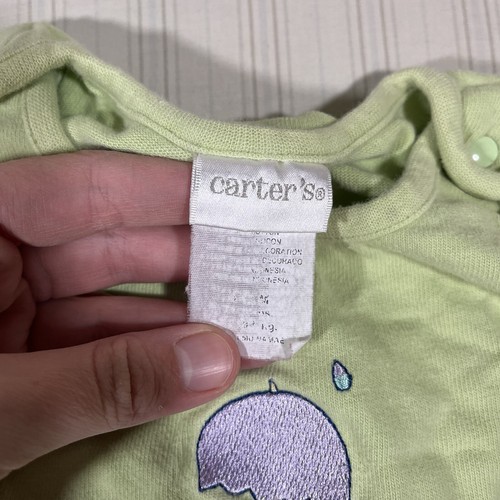 Vintage Carter's 12 Months? Emu Namae Green Frog Footed Outfit Romper O1 - Picture 4 of 12
