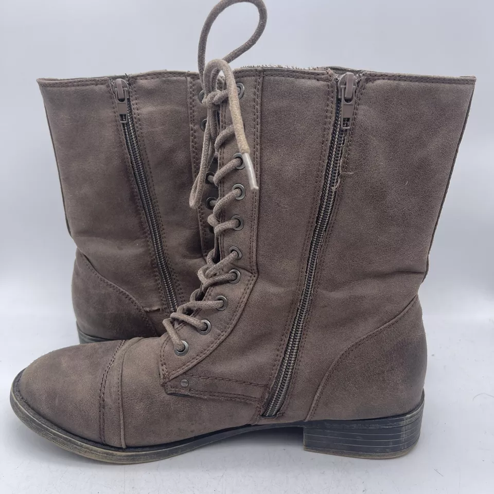 Rampage Women's Ram-Jedi Brown Flat Side Zip Combat Boots Size 8.5 - Image 3 of 4