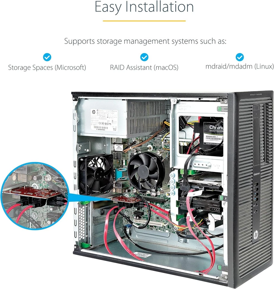 StarTech.com SATA PCIe Card - 6 Port PCIe SATA Expansion Card - 6Gbps - Low/Full - Image 3 of 4
