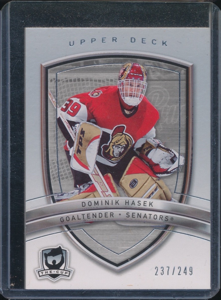 Dominik Hasek #70 Hockey Cards 2005 Upper Deck the Cup trading card — raw and PSA graded price guide