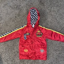Lightnignt McQueen Cars Piston Cup Disney Pixar Kids Size 7/8 P uffer Race Coat