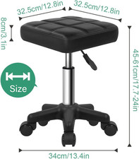FURWOO Rectangle Rolling Stool with Wheels Swivel Stool Chair Spa Stool for Hom