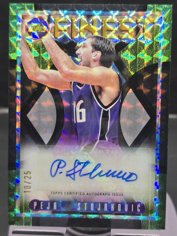 Peja Stojakovic 2023-24 Topps Finest Black Geometric Refractor Auto /25! Kings - Image 2 of 4