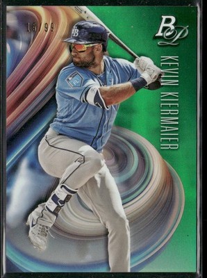 2018 Bowman Platinum #46 Kevin Kiermaier Green #/99, Tampa Bay Rays
