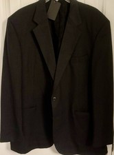 Stafford Essentials Men 46 Long Charcoal Wool Sportcoat NWT F486