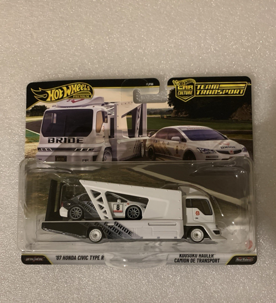 Hot Wheels Premium Team Transport 07 Honda Civic Type R + Hauler Neu & Ovp-image