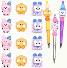 12 PCS 3D Cute Animals Silicone Focal Beads for Pens, Keychain, Bracelet, Neckla