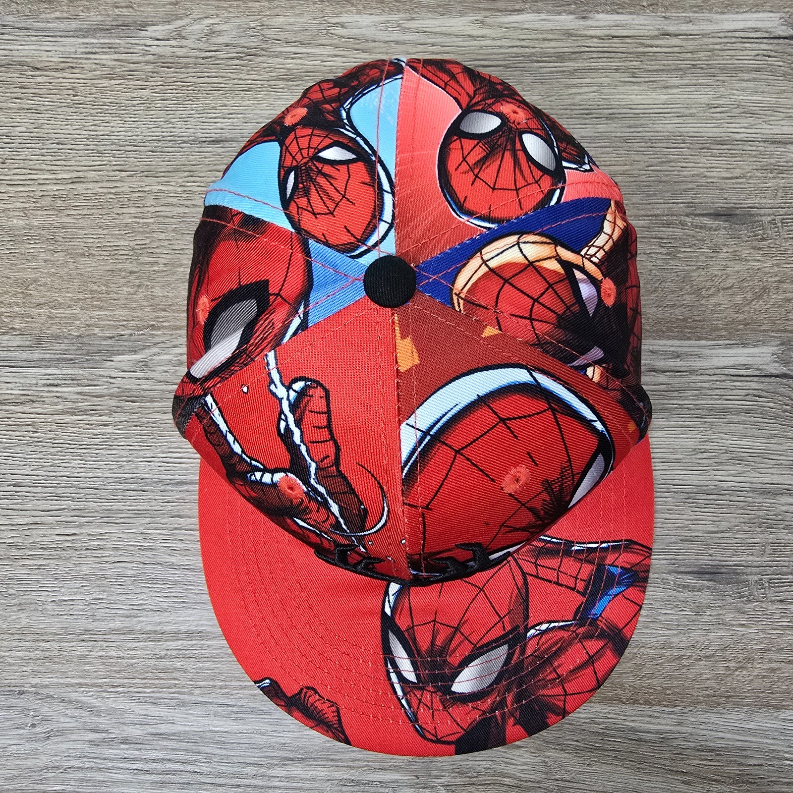 Marvel Spiderman Hat Adjustable Snapback AOP Red … - image 6