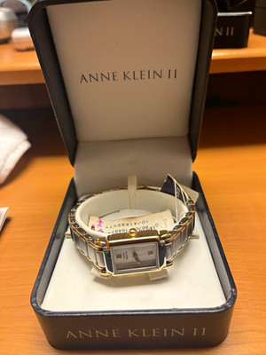 Anne Klein II Women s Quartz Two-Tone Bracelet Rectangle Watch Box