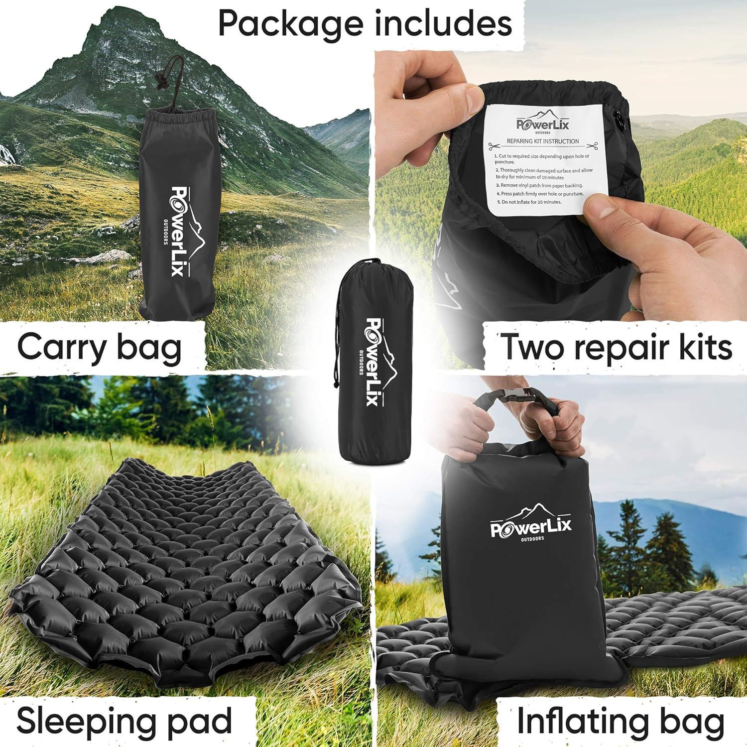 Ultralight Sleeping Pad for Camping with Inflating Bag– Compact Lightweight Camp