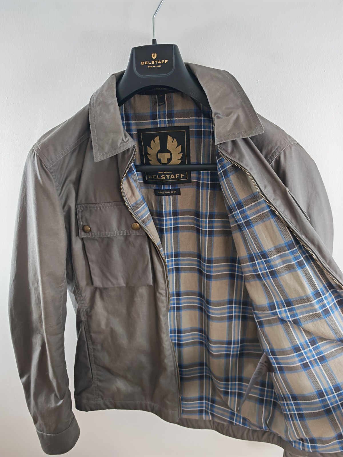 Belstaff Dunstall Waxed Cotton Overshirt Jacket Grey Men's Medium image 6