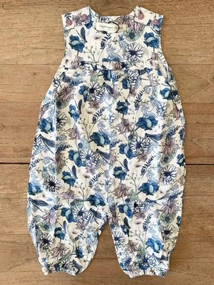Copenhagen Delights Blue Floral Printed Baby Girl Jumpsuit