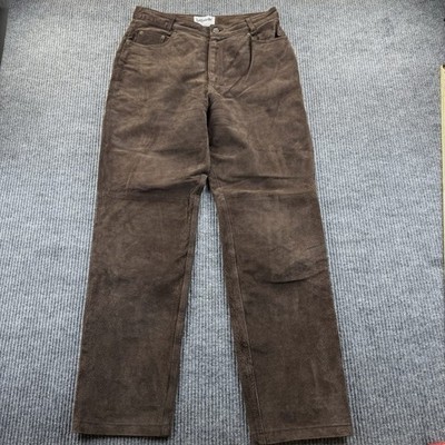 VTG Bagatelle Womens Size 6L Brown Leather Suede Straight Leg Pants Trousers