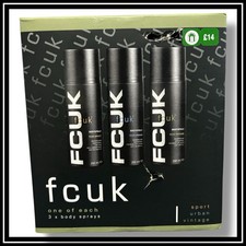 FCUK One of Each Body Spray Men's Gift Set Sport, Urban, Vintage  200ml NEW Othe