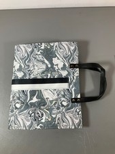 Adorned Canvas Tote Bag - Grey Swirl Stripe, Spacious Unisex Design