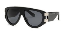 NEW PHILIPP PLEIN SPP127M 0700 SHINY BLACK/GREY AUTHENTIC SUNGLASSES 60-13-145