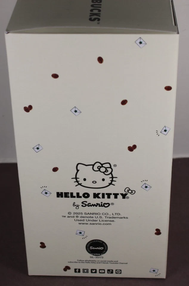 Muñeca de peluche Hello Kitty Starbucks exclusiva 2025 nueva en caja LQQK Foto 2 de 4