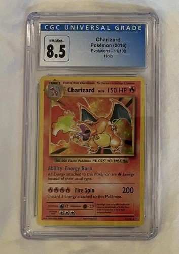CGC 8.5 Charizard Holo 2016 Pokemon XY Evolutions FOIL #11 TCG NM/Mint+ Grade