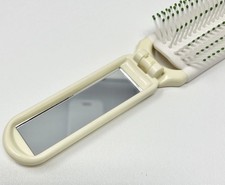 Vintage Clinique Travel Folding Pop Up Hairbrush with Mirror Green