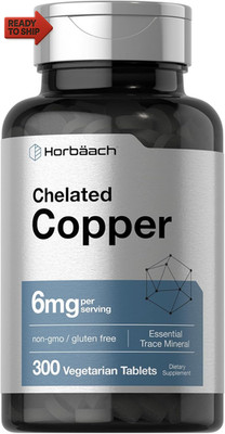 Chelated Copper Supplement 6Mg | 300 Tablets | Essential Trace Mineral | Vegeta