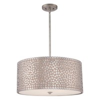 Weiß Silber Klassisch HäNgelampe Pendelleuchte 4X100W/E27 55,9X48,3-124,5 [Cm]