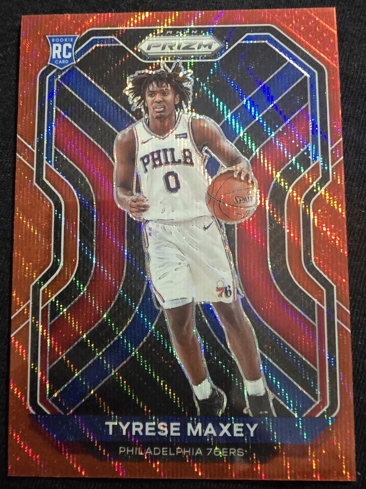 🔥 2020-21 Panini Prizm Ruby Red Wave Prizm Tyrese Maxey #256 Rookie RC 🔥