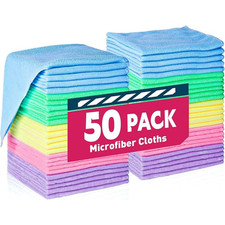 Microfiber Cleaning Cloth Set of 50 Towel Rag Car Polishing Detailing No-Scratch