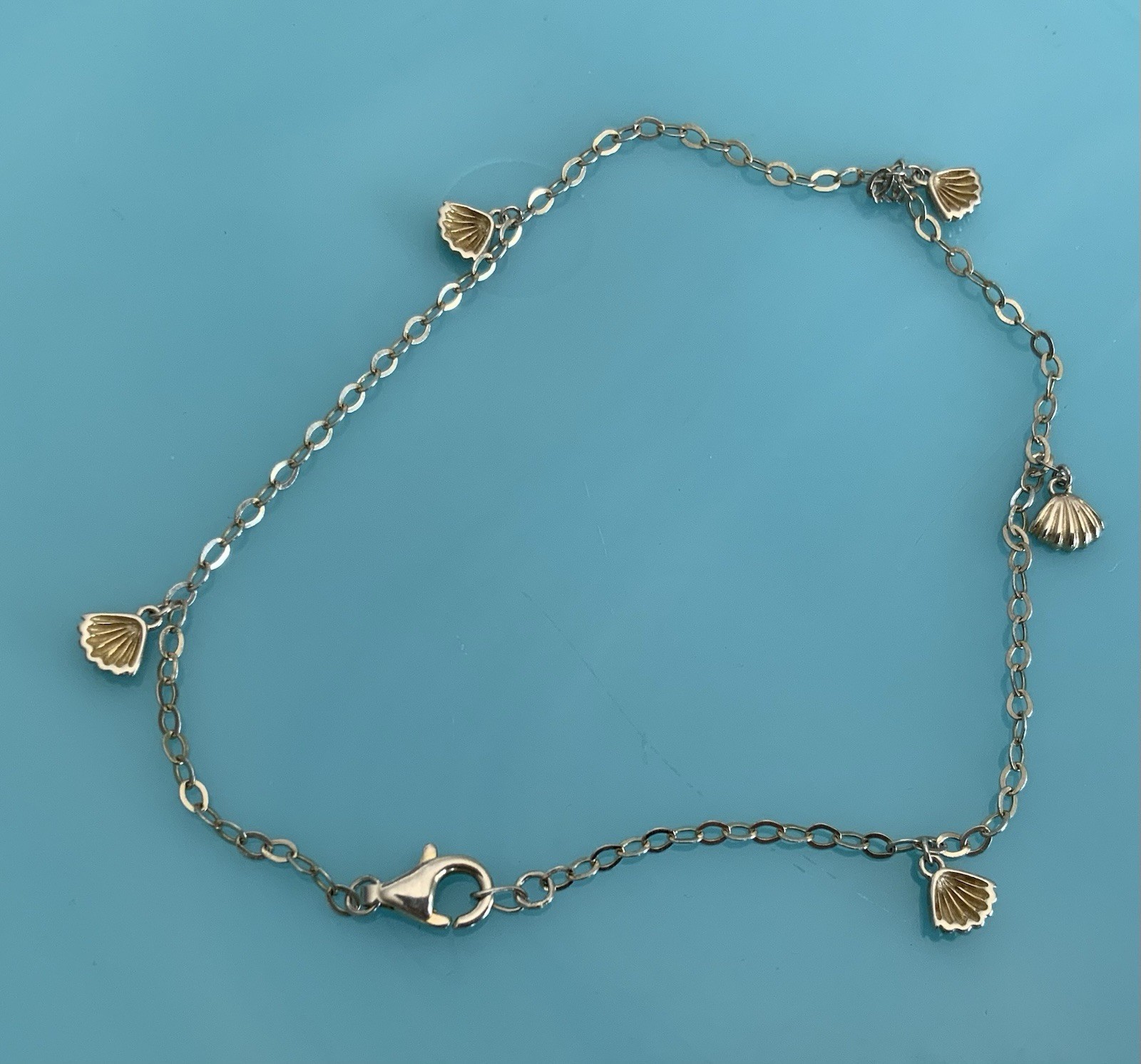 9 Inch Adjustable Tiny Seashell Sterling Silver B… - image 1