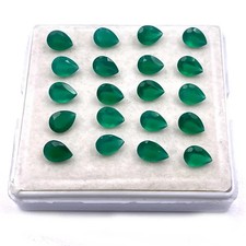 AAA Natural Green Onyx Faceted Pear Shape Loose Gemstone