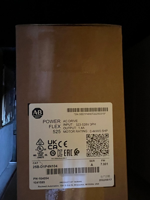 Sealed AB 25B-D1P4N104 PowerFlex 525 0.4kW (0.5Hp) AC Drive
