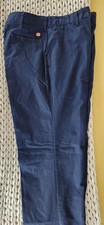 Red Kap Men  s Workwear Pants Blue Solid Twill Pleated Relaxed Straight Waist 40